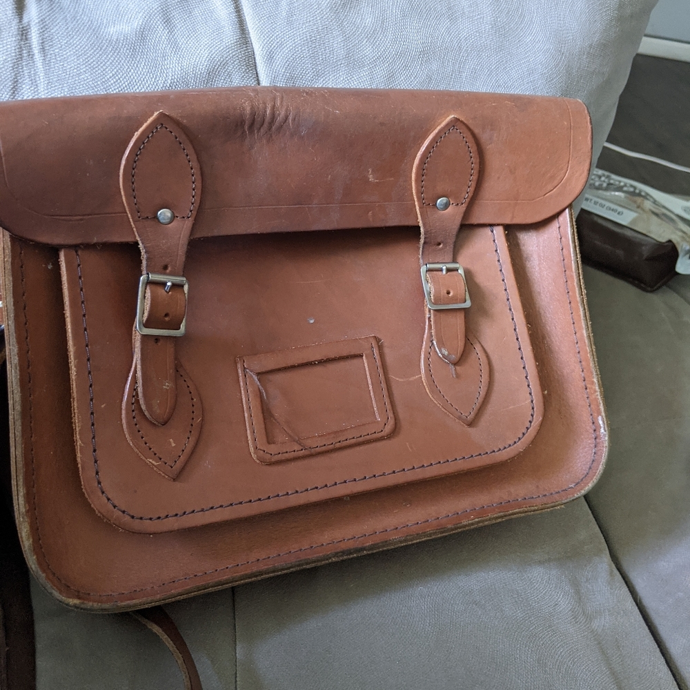 Vintage leather brown satchel